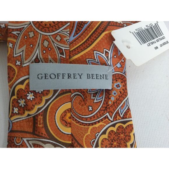 Geoffrey Beene Crysler Paisley Silk Handmade Tie New - Picture 4 of 7